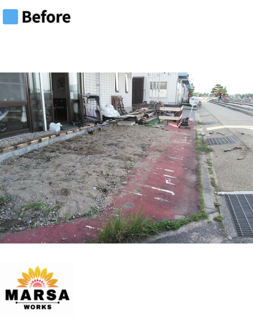 飲食店　ウッドデッキ施工前