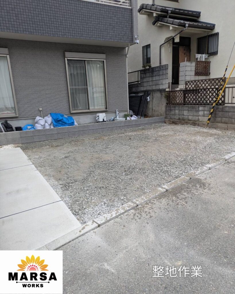 駐車場拡張工事　整地作業